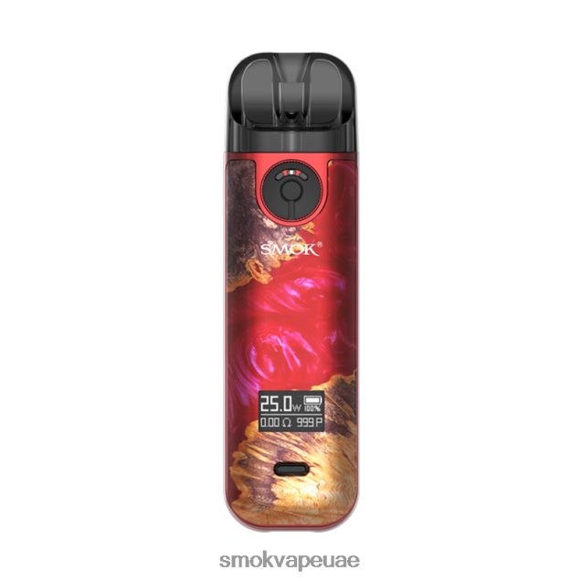 SMOK NOVO 4 عدة 42V6DB229 SMOK vape kit UAE خشب تثبيت أحمر
