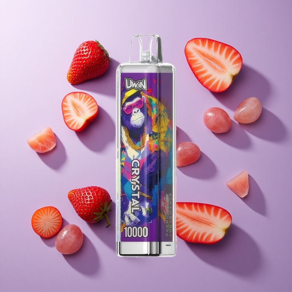 UWIN Crystal 10000 Puffs فراولة عنب سعة السائل الإلكتروني 18 مل