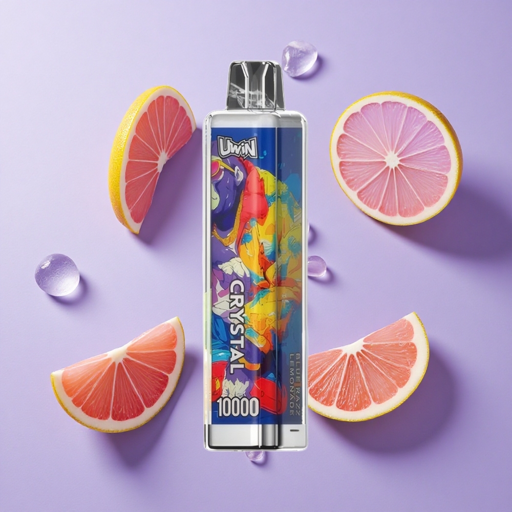 UWIN Crystal 10000 Puffs سحابة زرقاء عصير الليمون مع ضوء RGB