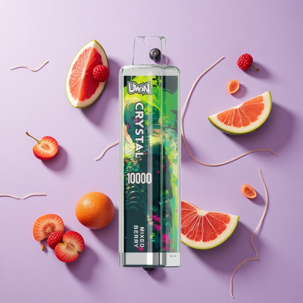 UWIN Crystal 10000 Puffs نكهة التوت المختلط مع أضواء RGB