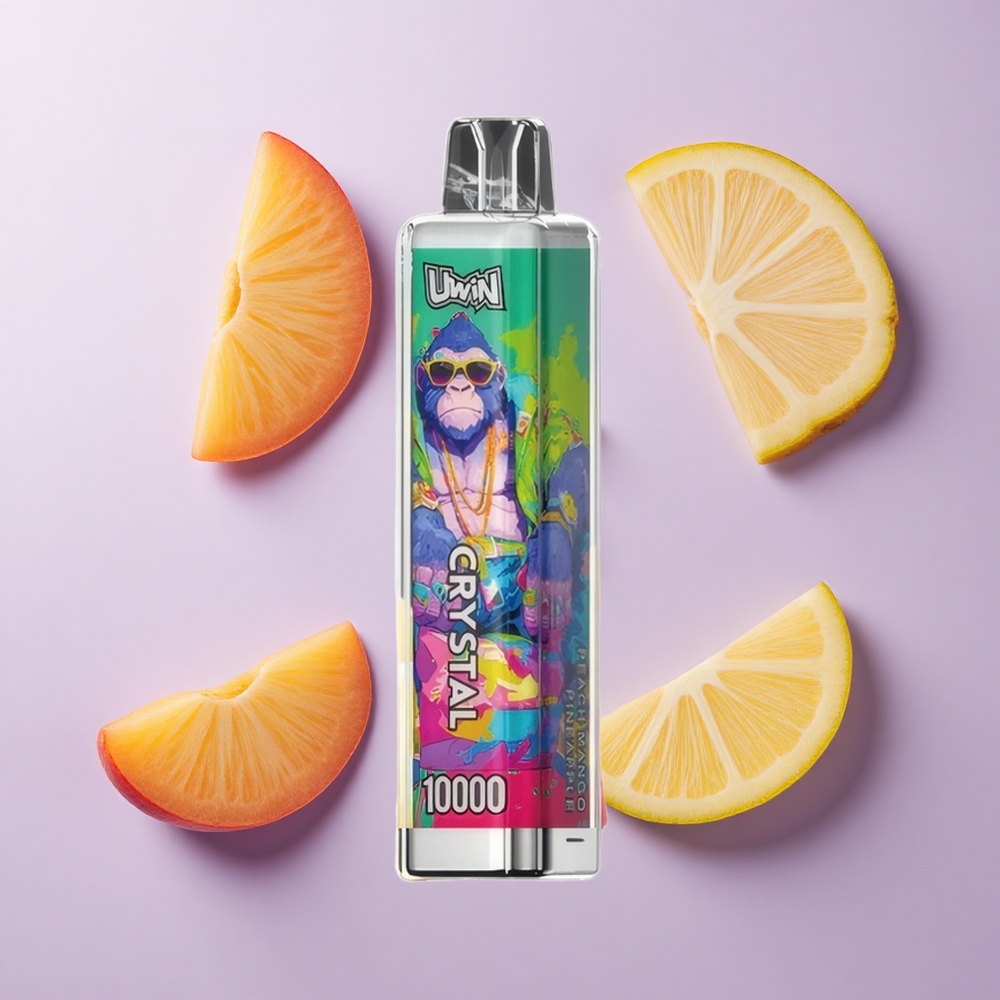 Uwin Crystal 10000 Puffs خوخ مانجو أناناس شاشة RGB