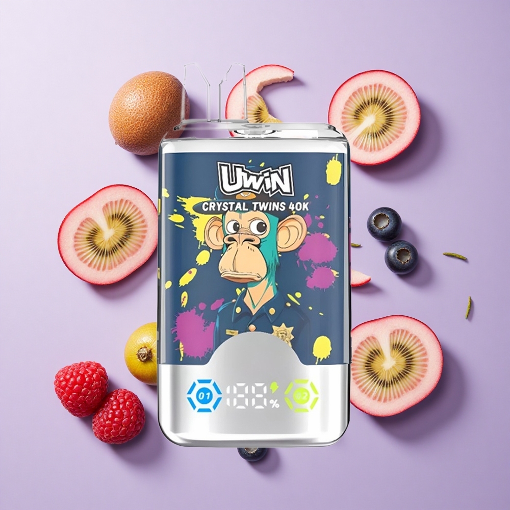UWIN Crystal Twins 40000 نفخة كيوي/فاكهة العاطفة/جوافة/توت أزرق/توت أحمر سعة السائل: 32 مل