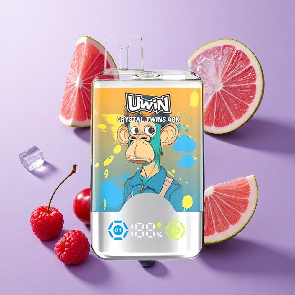 UWIN Crystal Twins 40000 Puffs توت أزرق توت عُلّيق كرز مثلج بسعة 32 مل
