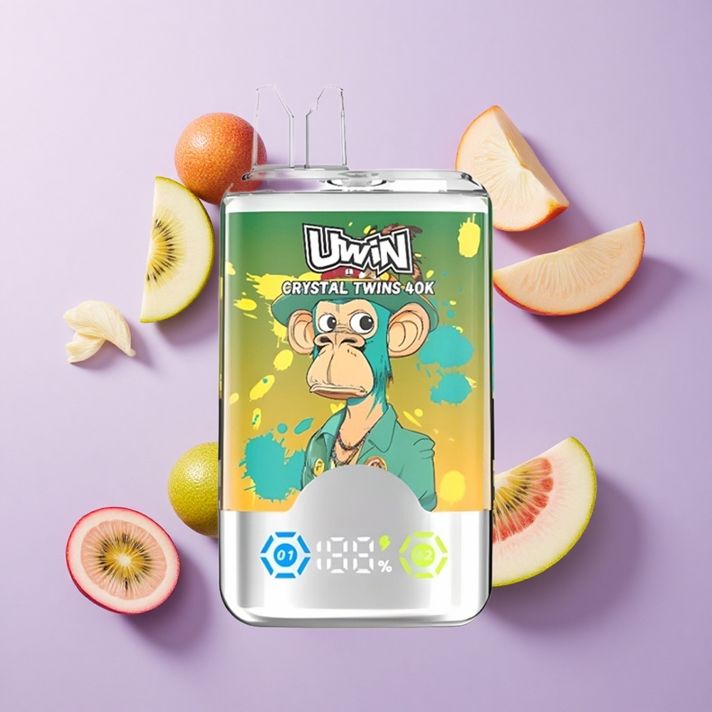 UWIN Crystal Twins 40000 Puffs سعة السائل الإلكتروني: 32 مل كيوي باشن فروت جوافة تفاحين