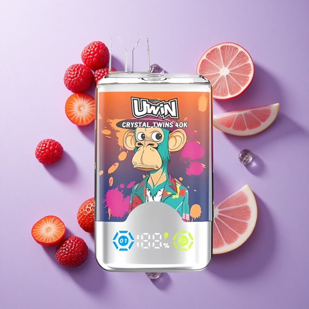 UWIN Crystal Twins 40000 Puffs فراولة توت أزرق كرز بسعة 32 مل