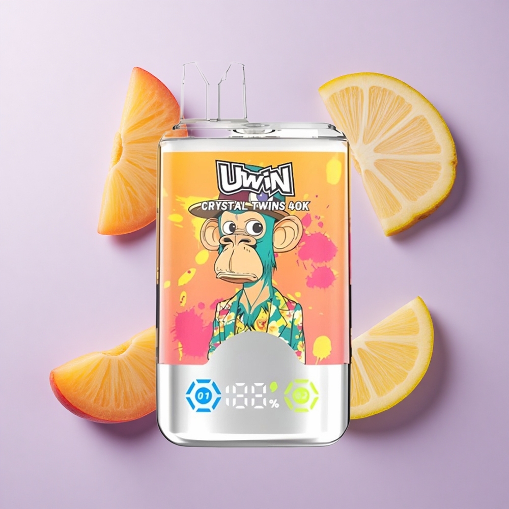 Uwin Crystal Twins 40000 Puffs خوخ مانجو أناناس ريد بول سعة السائل: 32 مل