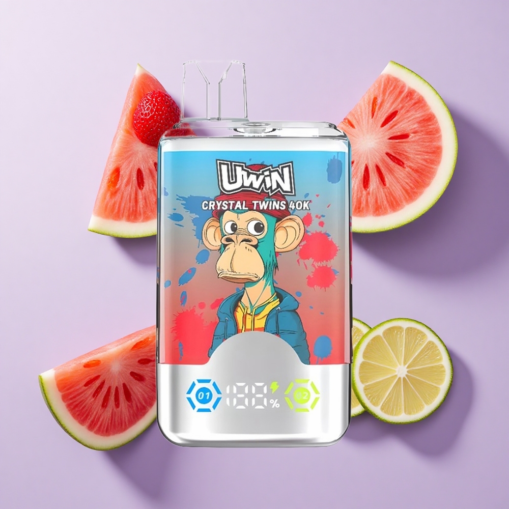 Uwin Crystal Twins 40000 Puffs فراولة بطيخ ليمون ليم سعة السحب: حتى 40000 سحبة