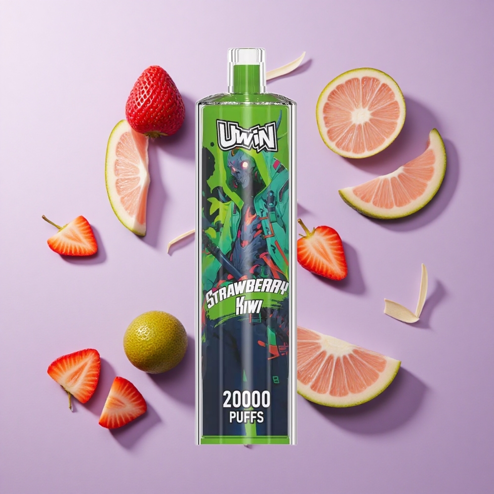 Uwin Shisha Hookah Crystal 20000 Puffs فراولة كيوي بطارية قابلة لإعادة الشحن 650 مللي أمبير