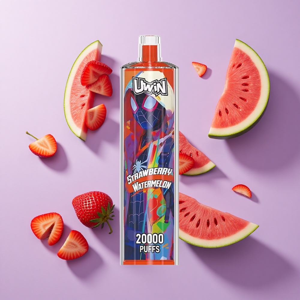 Uwin Shisha Hookah Crystal 20000 Puffs فراولة بطيخ ببطارية 650 مللي أمبير