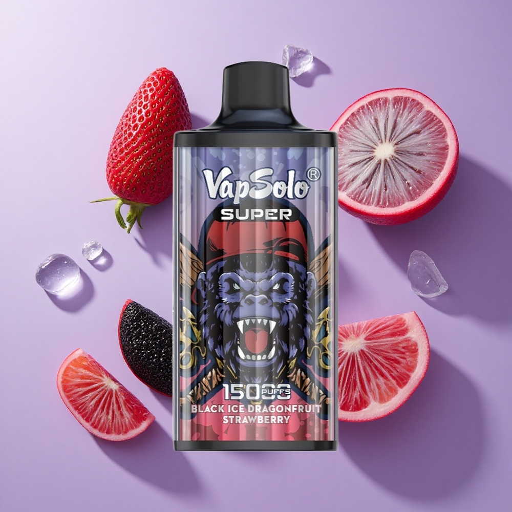 Vapsolo Super 15000 نفخة أسود ثلج دراغون فروت فراولة سعة البطارية: 850 مللي أمبير