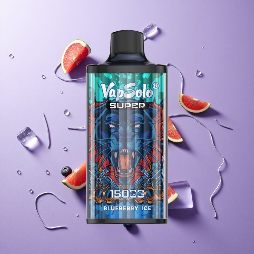Vapsolo Super 15000 Puffs 40 ملليلتر توت أزرق مثلج