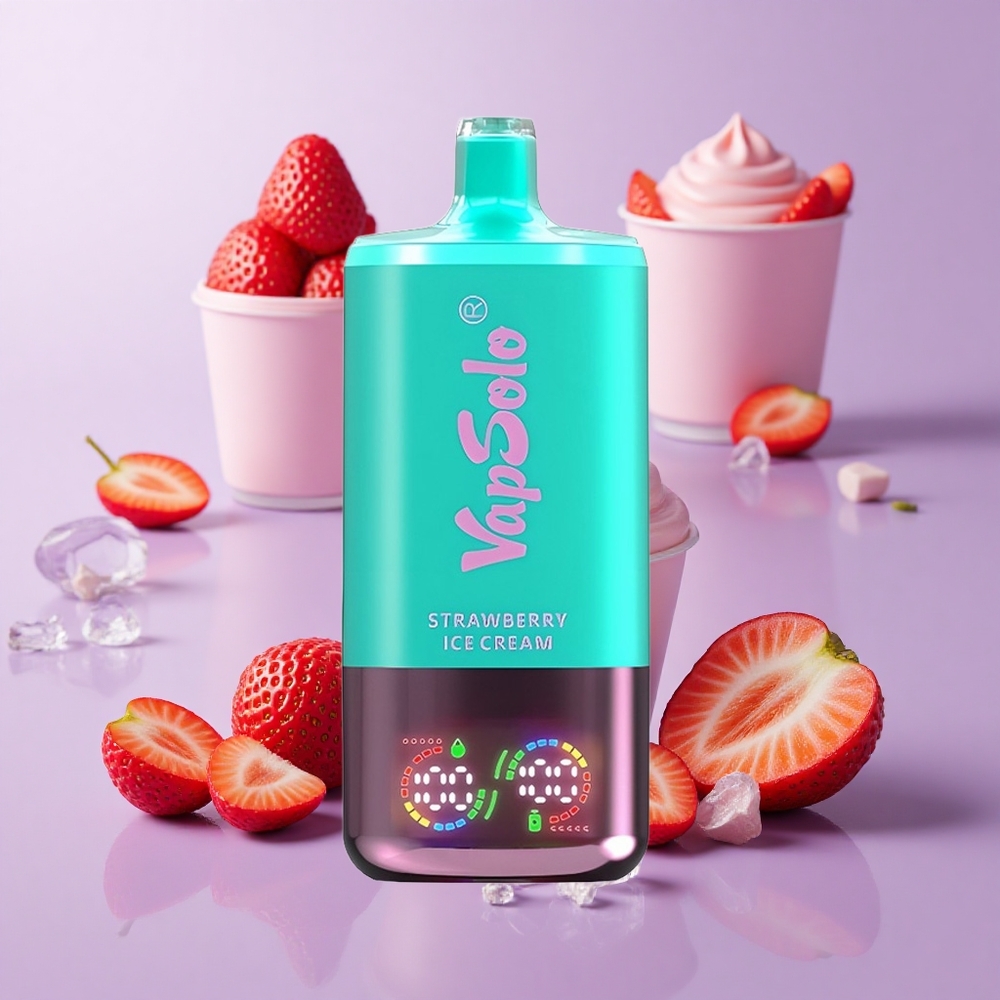 VapSolo Triple 30000 Puffs آيس كريم فراولة سعة السائل: 40 مل
