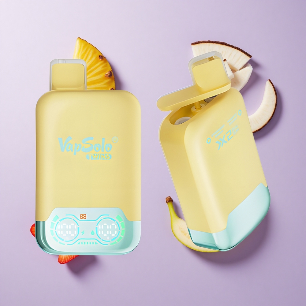 Vapsolo Twins 20000 Puffs أناناس جوز الهند وفراولة موز حجم السائل الإلكتروني: 40 مل