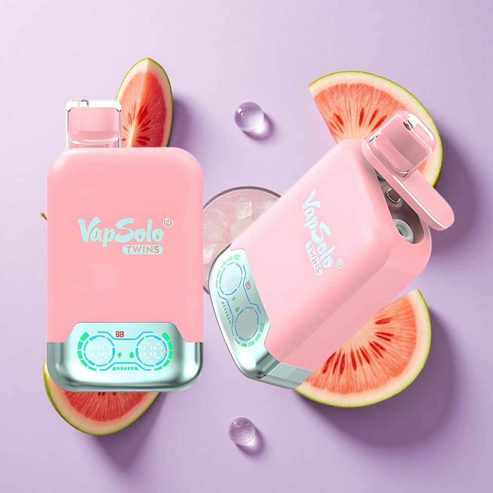 Vapsolo Twins 20000 Puffs فراولة آيس ومانجو خوخ بطيخ منقي 40 مل