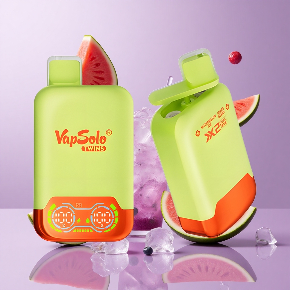 Vapsolo Twins 20000 Puffs بطيخ مثلج وتوت مختلط سعة السائل: 40 مل