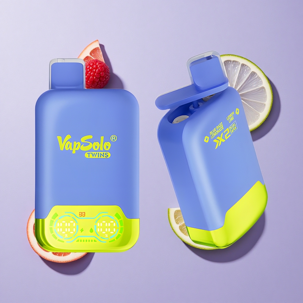 Vapsolo Twins 20000 Puffs توت أزرق ليمونادة وليمون لايم شاحن نوع سي