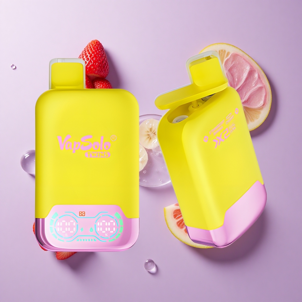 Vapsolo Twins 20000 Puffs فراولة موز & كرز فوار بشاحن Type-C