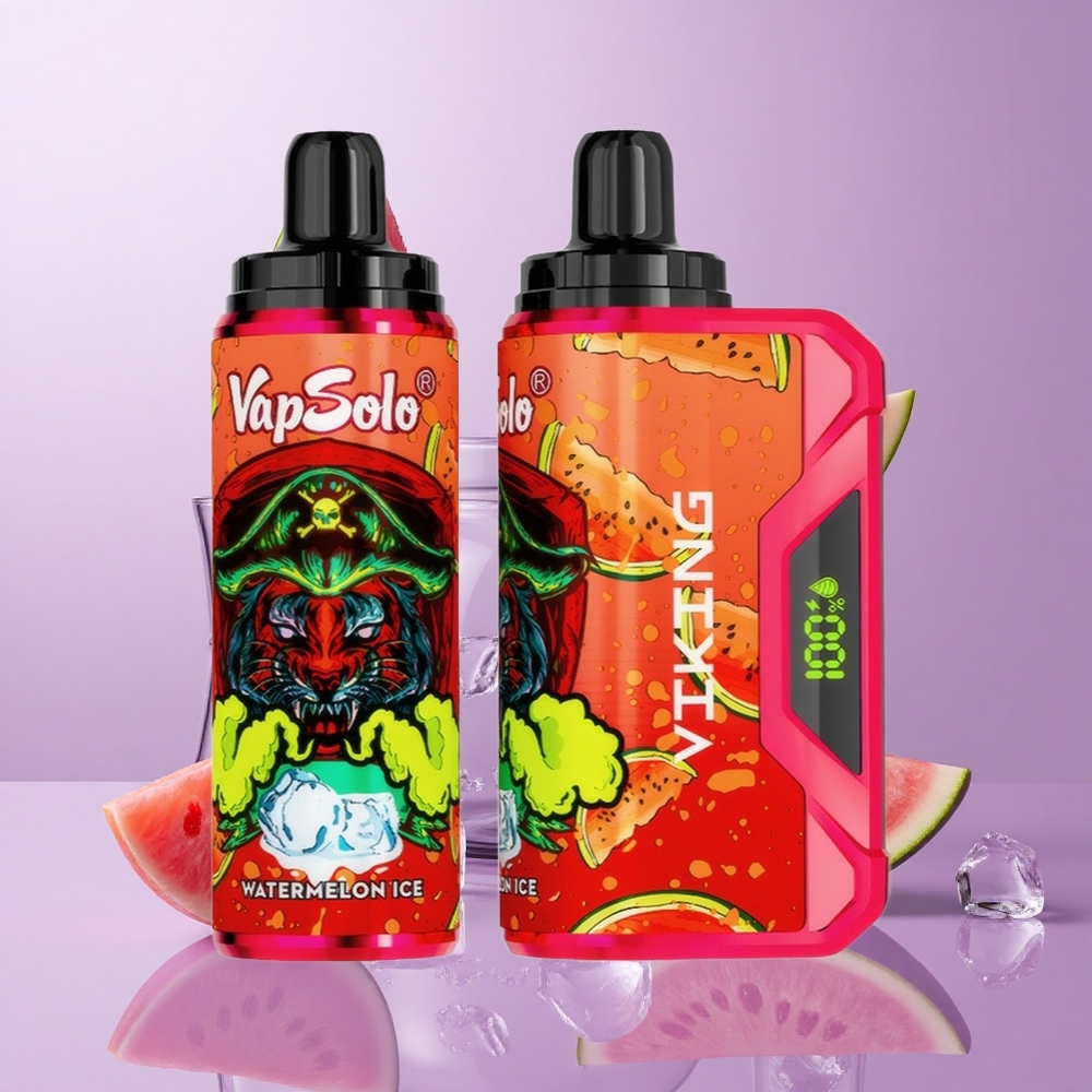 VapSolo VIKING 12000 نفخة بخار يمكن التخلص منه بطعم بطيخ مثلج بشاشة عرض LED