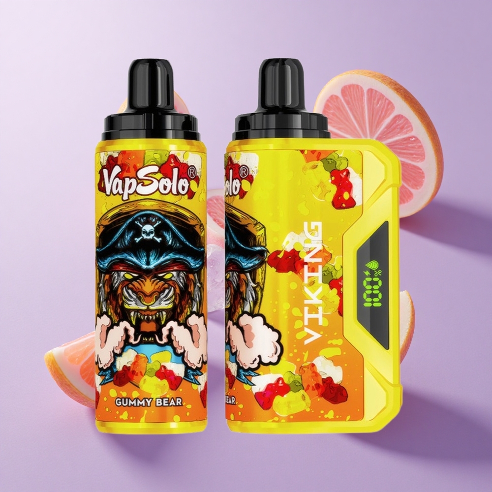 VapSolo VIKING 12000 Puffs سعة السائل الإلكتروني 22مل سيجارة إلكترونية للاستخدام مرة واحدة دب غومي