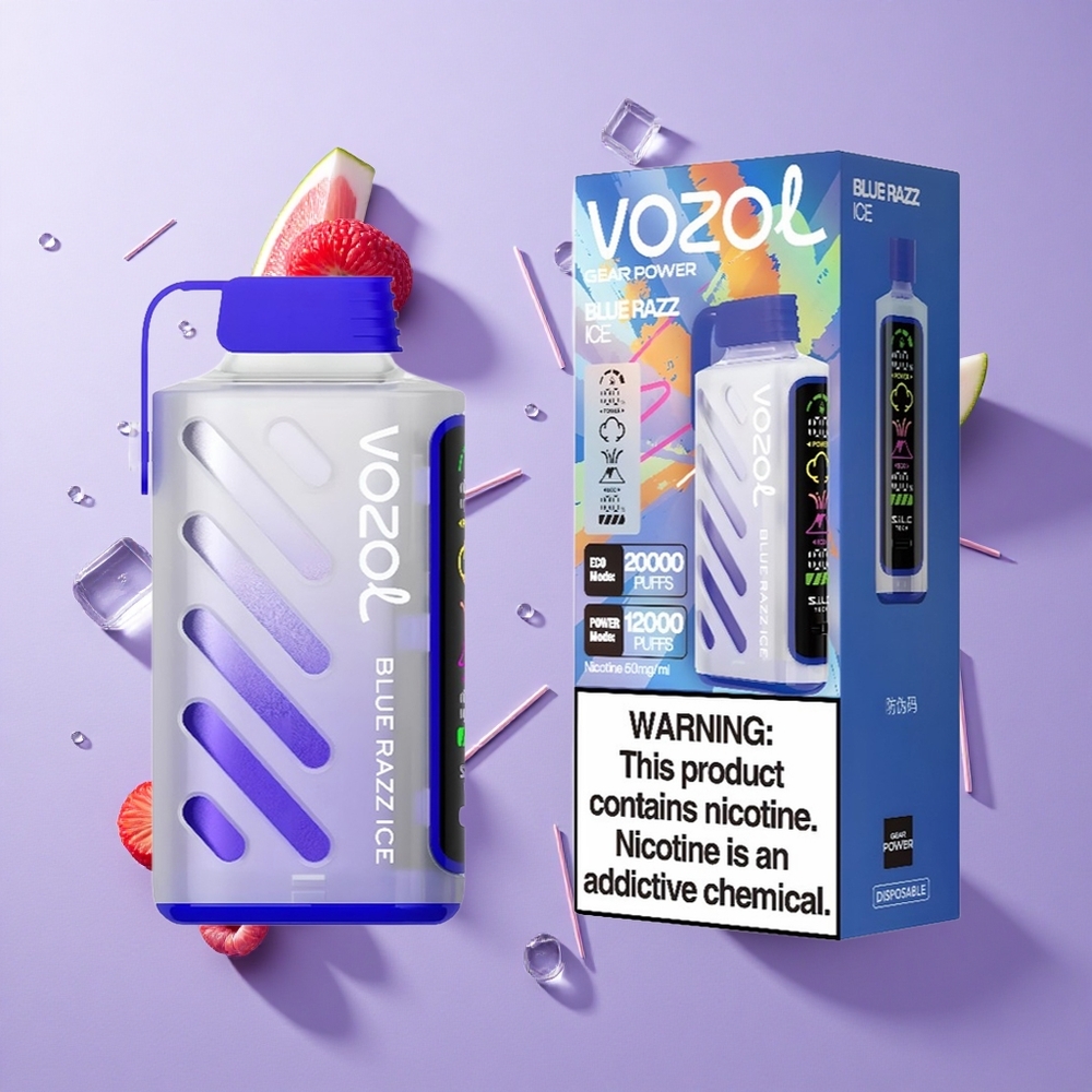 VOZOL Gear Power 20000 Puffs سحبة شاشة كاملة توت أزرق جليدي