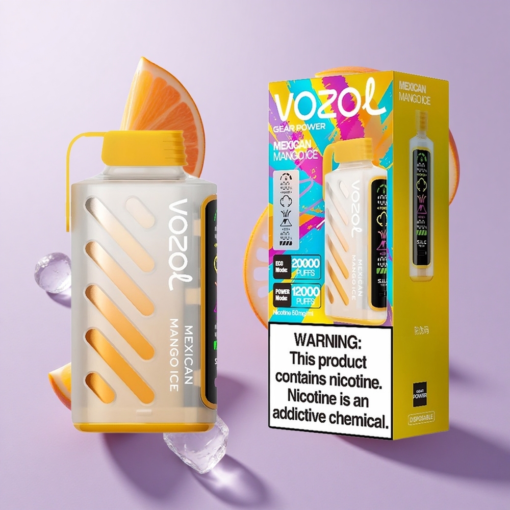 VOZOL Gear Power 20000 Puffs مانجو مكسيكي مثلج بشاشة عرض كاملة