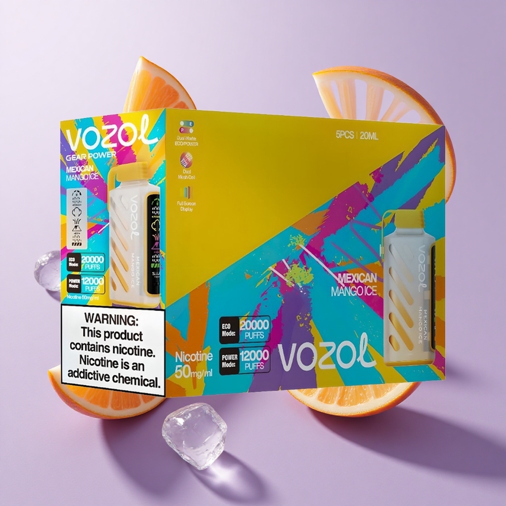 VOZOL Gear Power 20000 Puffs مانجو مكسيكي مثلج بشاشة عرض كاملة