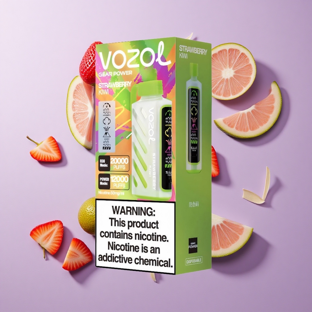 VOZOL Gear Power 20000 Puffs فراولة كيوي شاشة عرض كاملة