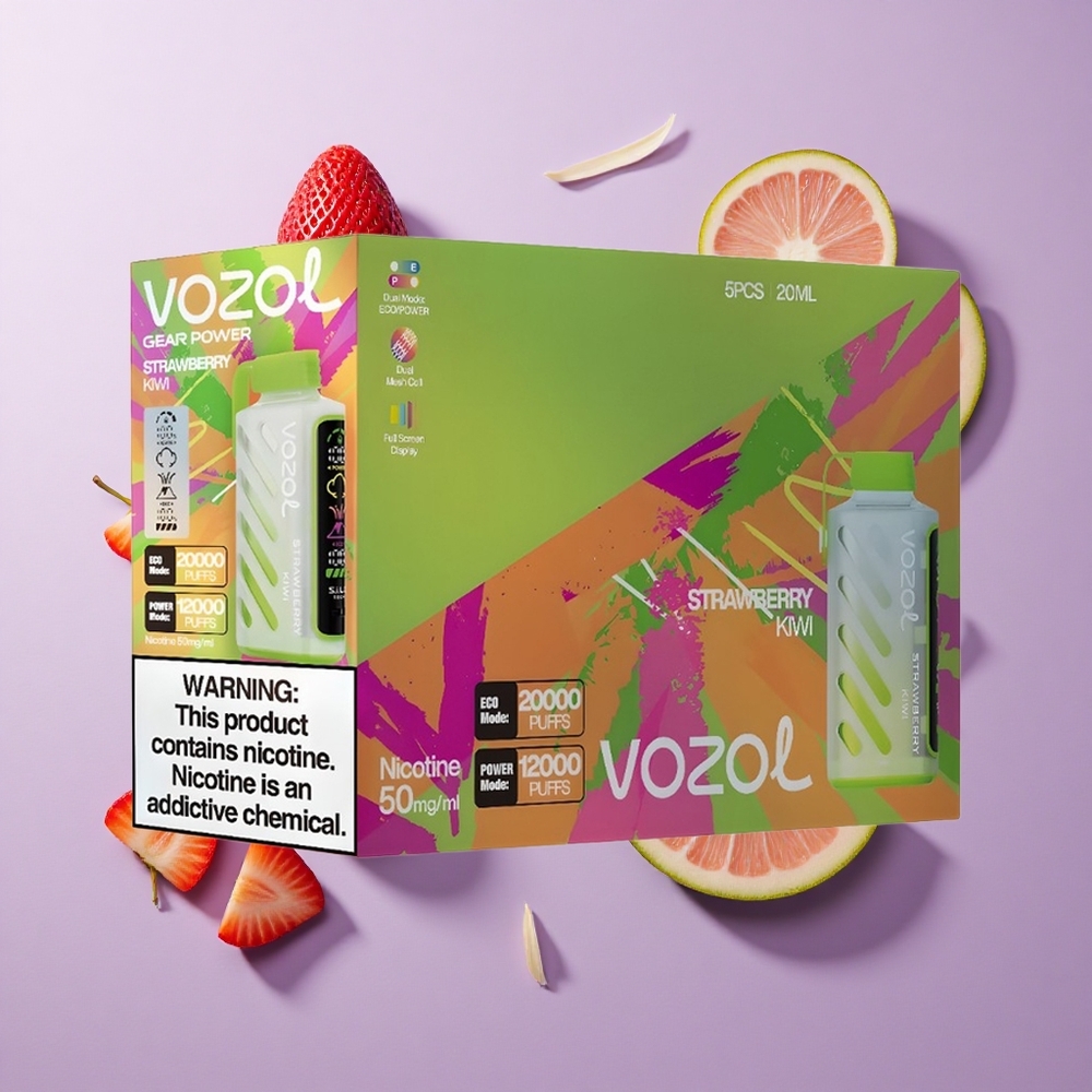 VOZOL Gear Power 20000 Puffs فراولة كيوي شاشة عرض كاملة