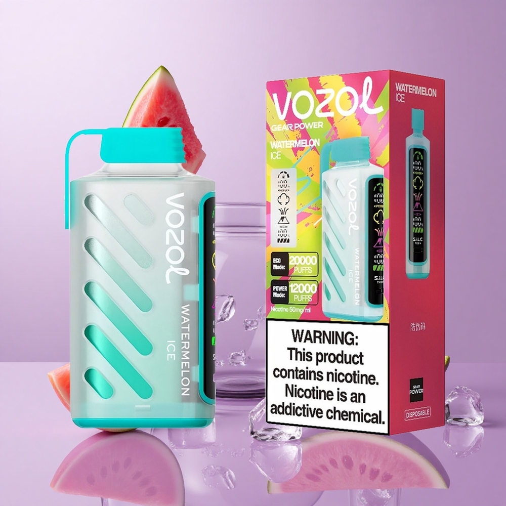 VOZOL Gear Power 20000 Puffs سحبة بطعم البطيخ المثلج بشاشة عرض كاملة