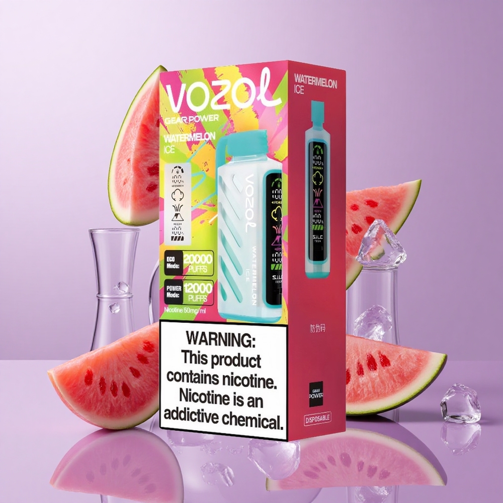 VOZOL Gear Power 20000 Puffs سحبة بطعم البطيخ المثلج بشاشة عرض كاملة
