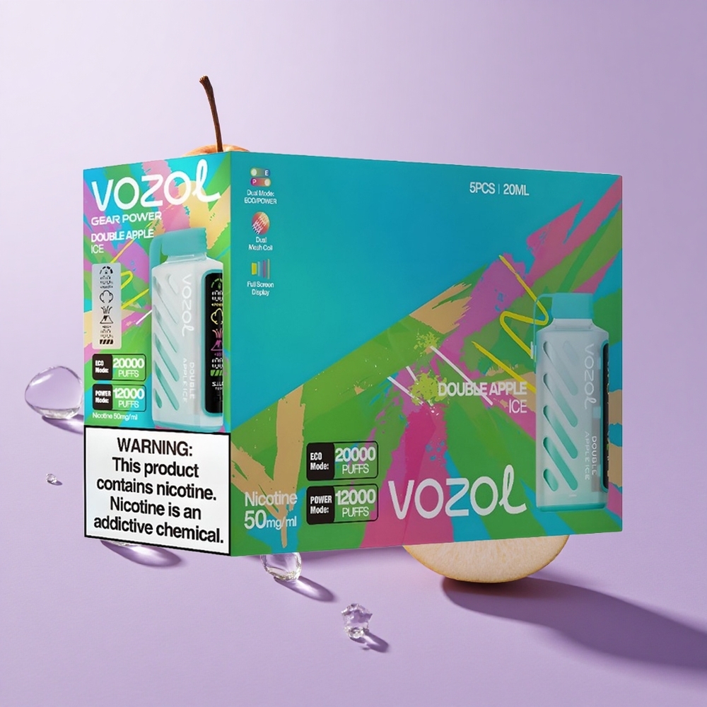 VOZOL Gear Power 20000 Puffs Double Apple Ice تفاحتين مثلج بشاشة عرض كاملة