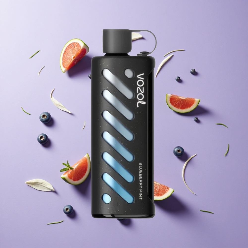 VOZOL Gear Shisha 25000 نفخة توت أزرق ونعناع سعة البطارية: 1000 مللي أمبير
