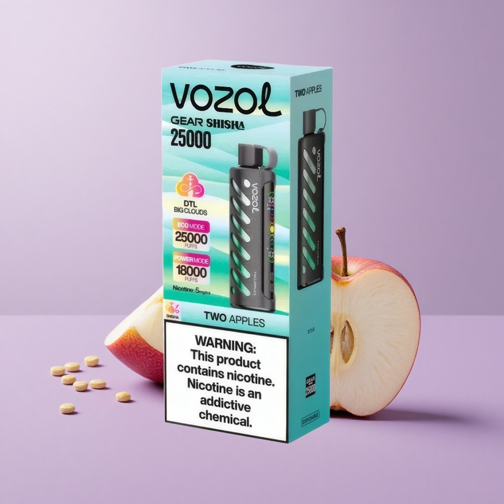 VOZOL Gear Shisha 25000 نفخة تفاحتين 5mg/ml النيكوتين