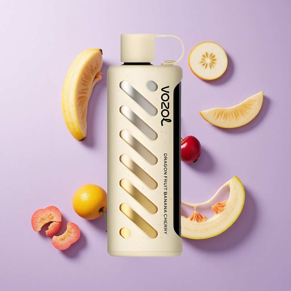 VOZOL Gear Shisha 25000 Puffs فاكهة التنين موز كرز مع 1000 مللي أمبير ساعة