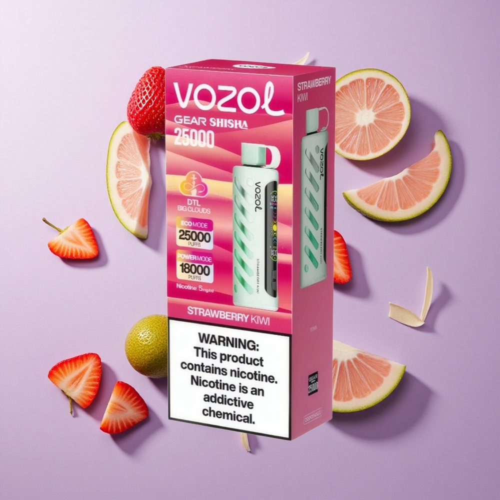 VOZOL Gear Shisha 25000 Puffs فراولة كيوي 1000 ملي أمبير