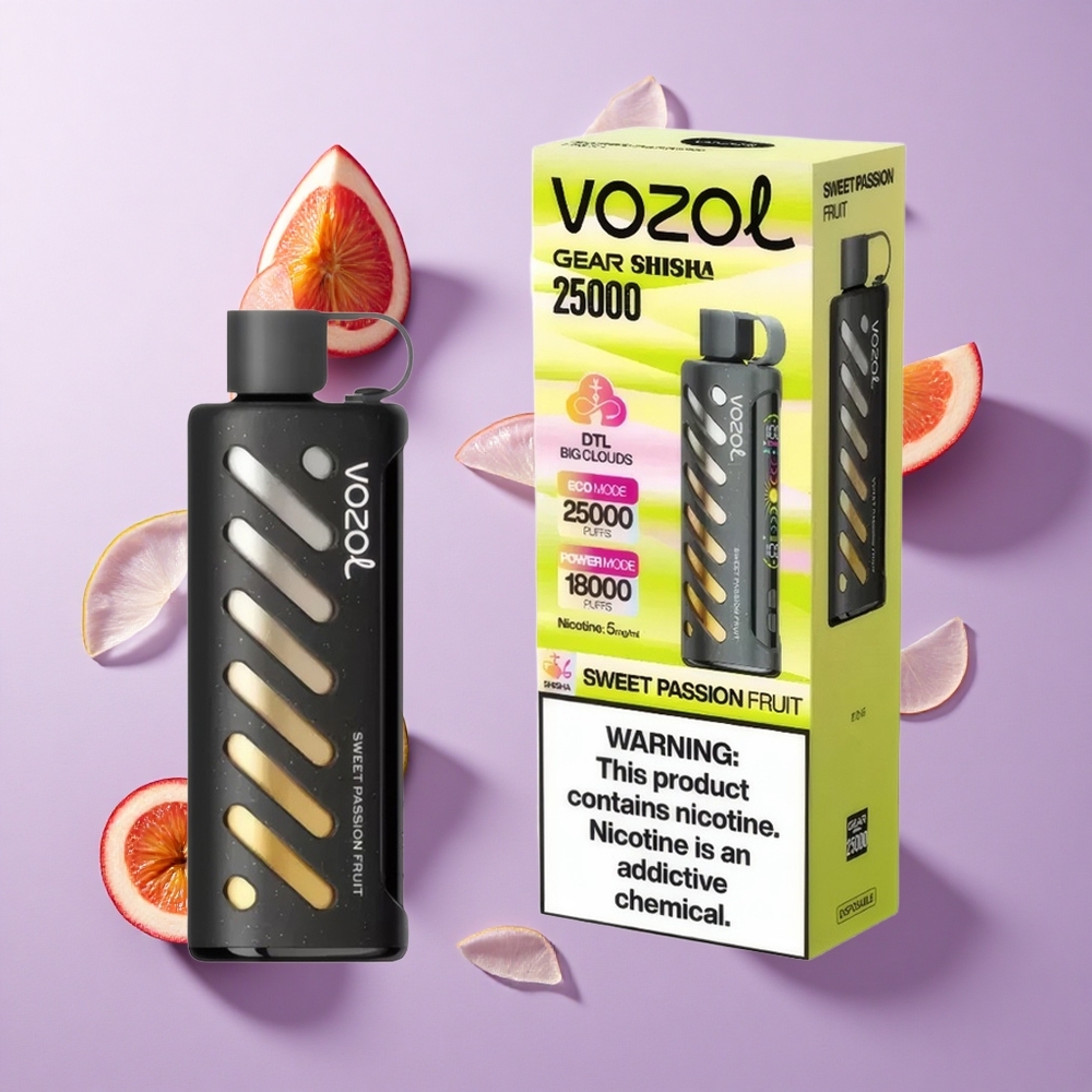 VOZOL Gear Shisha 25000 Puffs فاكهة الآلام الحلوة بنكهة 30 نكهة لذيذة