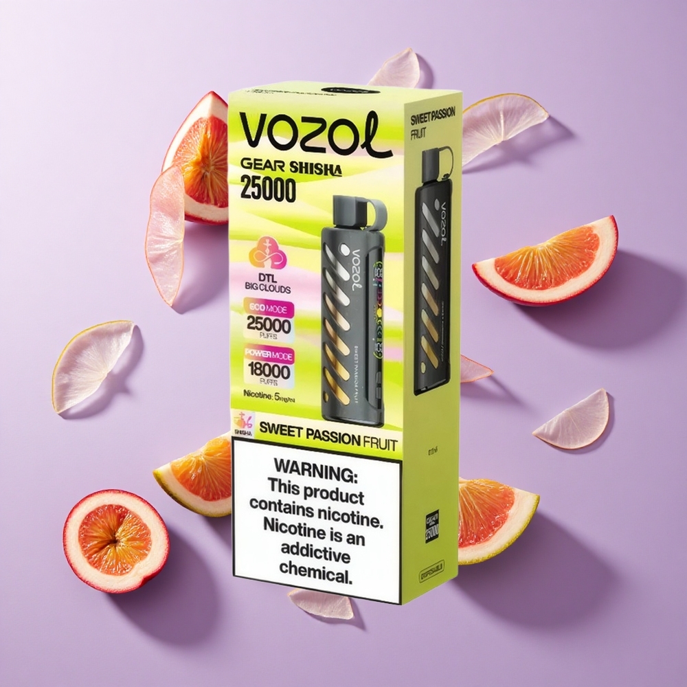 VOZOL Gear Shisha 25000 Puffs فاكهة الآلام الحلوة بنكهة 30 نكهة لذيذة