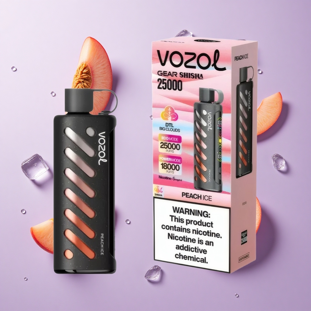 VOZOL Gear Shisha 25000 Puffs خوخ مثلج 5mg/ml النيكوتين
