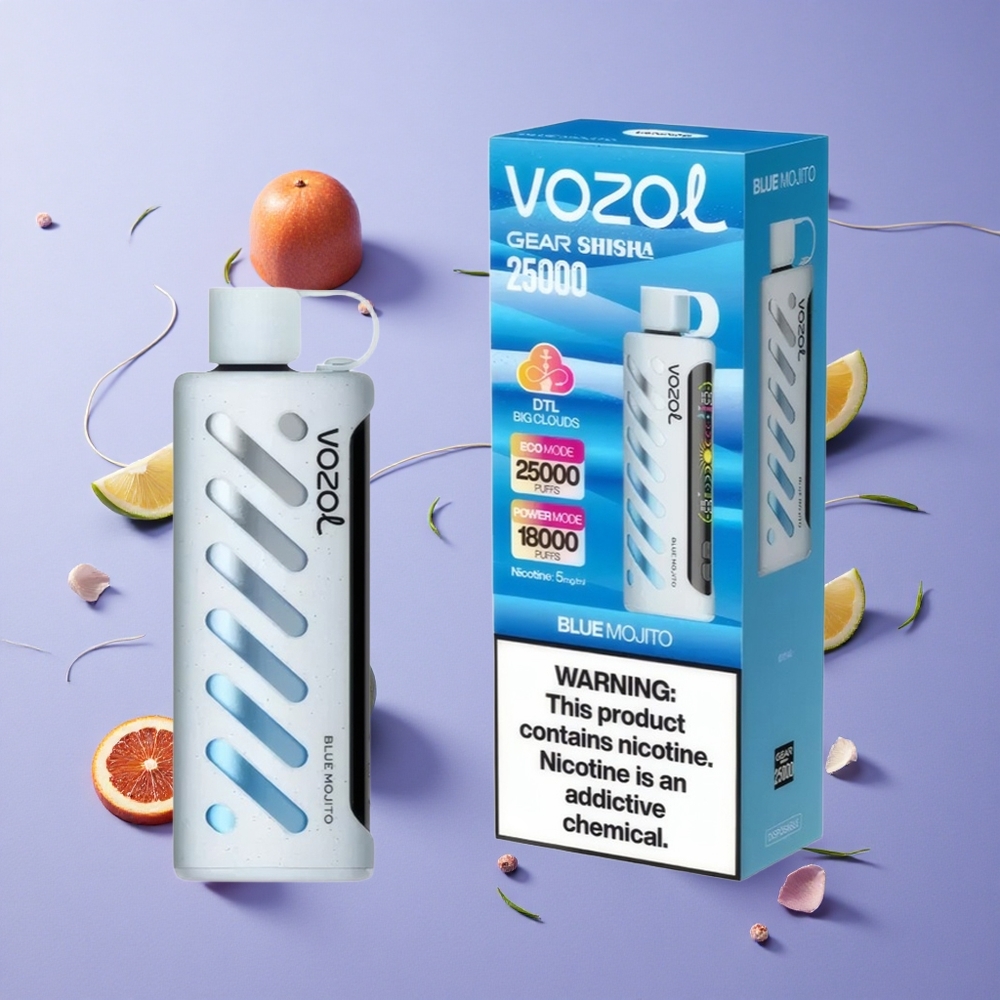 VOZOL Gear Shisha 25000 Puffs نكهة الموهيتو الأزرق تقنية S.i.L.C