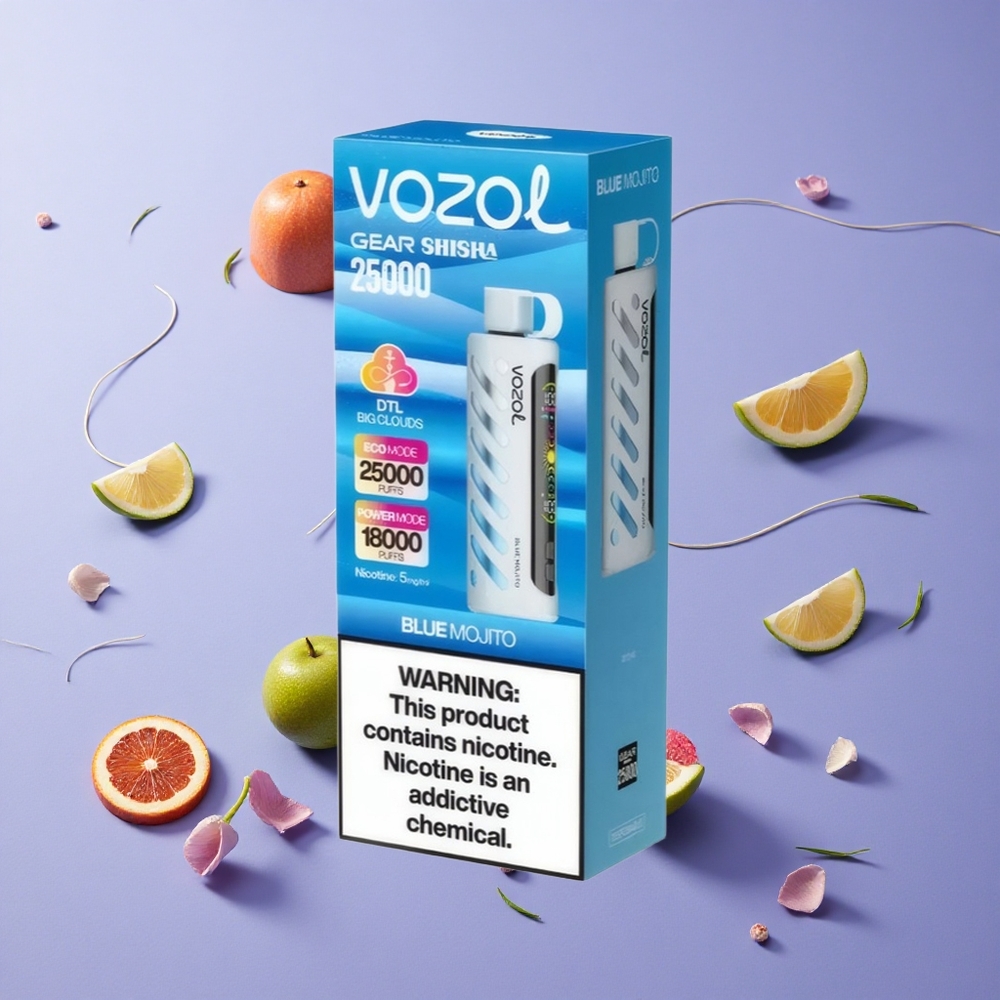 VOZOL Gear Shisha 25000 Puffs نكهة الموهيتو الأزرق تقنية S.i.L.C