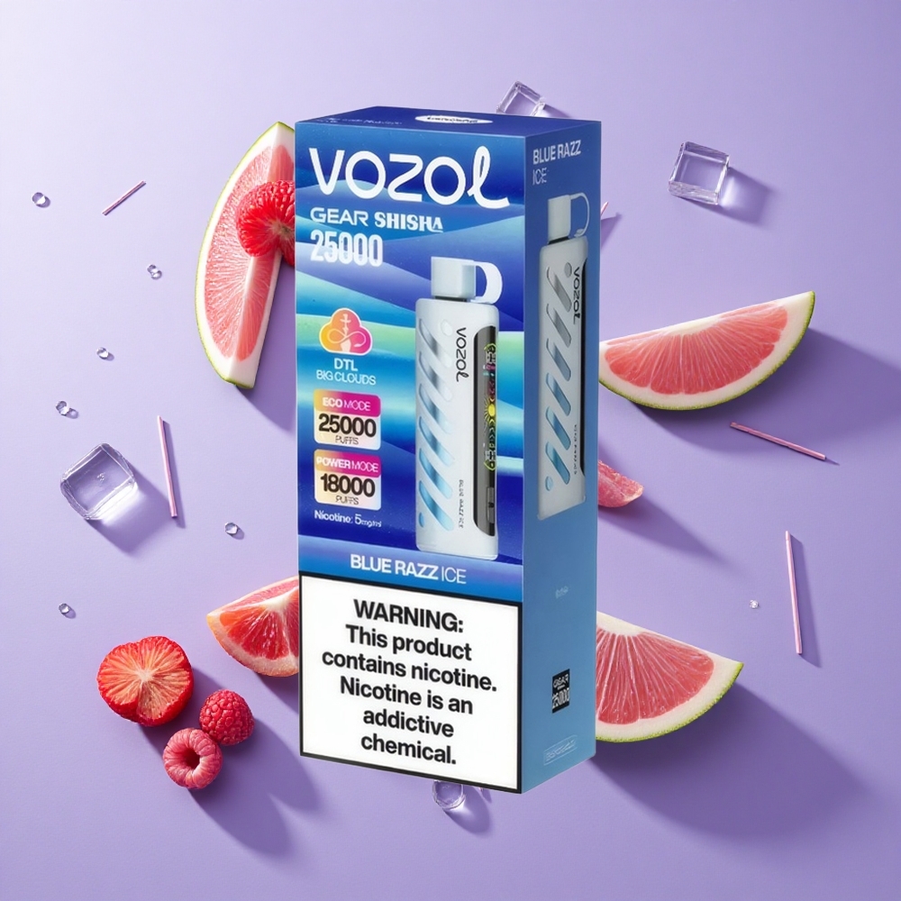 VOZOL Gear Shisha 25000 Puffs توت أزرق مثلج S.i.L.C Tech