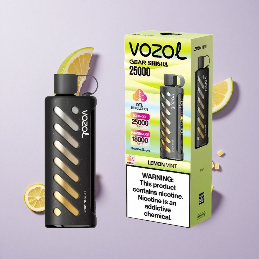VOZOL Gear Shisha 25000 نفخة نعناع ليمون تقنية S.i.L.C