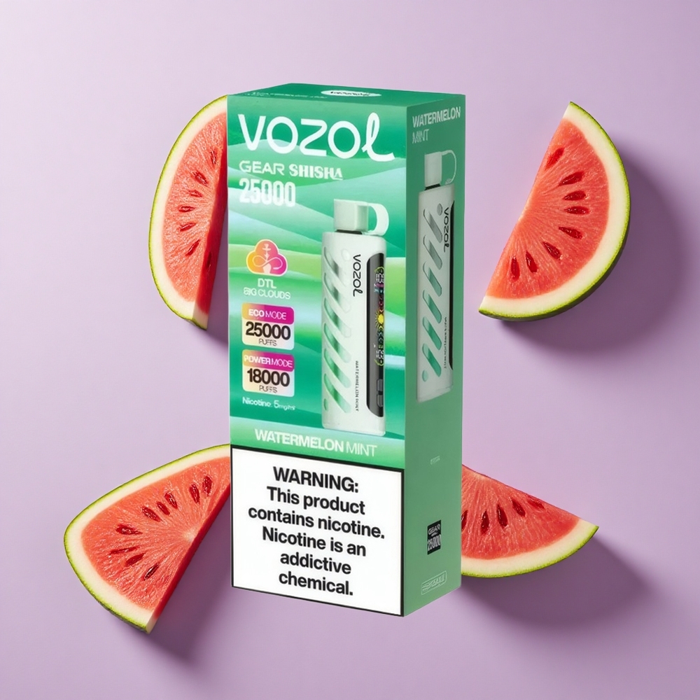 VOZOL Gear Shisha 25000 نفخة S.i.L.C Tech بطيخ بالنعناع