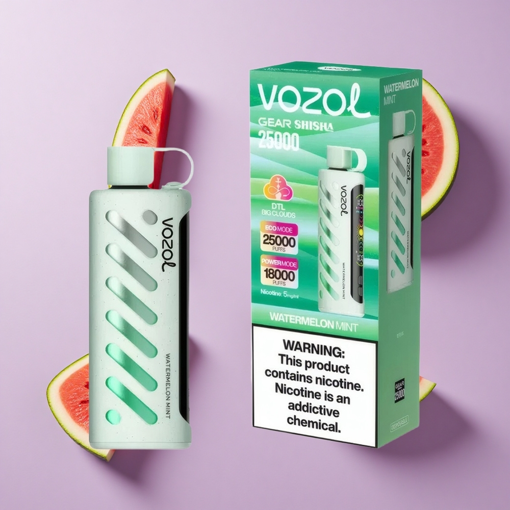 VOZOL Gear Shisha 25000 نفخة S.i.L.C Tech بطيخ بالنعناع
