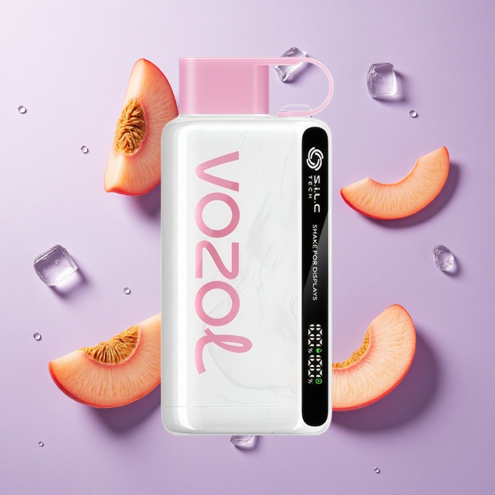 VOZOL STAR 9000/12000 بخاخة نكهة الخوخ المثلج بشاشة اهتزاز
